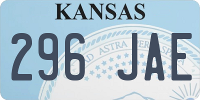 KS license plate 296JAE