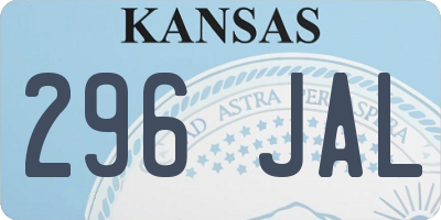 KS license plate 296JAL