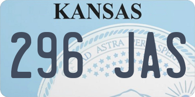 KS license plate 296JAS