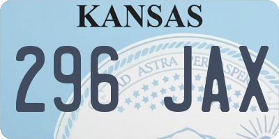 KS license plate 296JAX