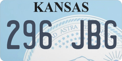 KS license plate 296JBG
