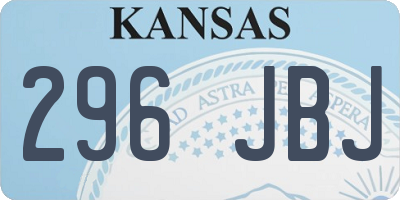 KS license plate 296JBJ