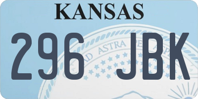 KS license plate 296JBK