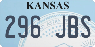 KS license plate 296JBS