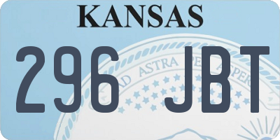 KS license plate 296JBT