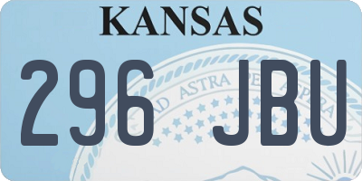 KS license plate 296JBU