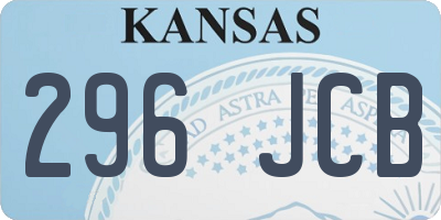 KS license plate 296JCB