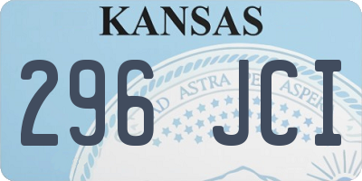 KS license plate 296JCI
