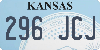 KS license plate 296JCJ