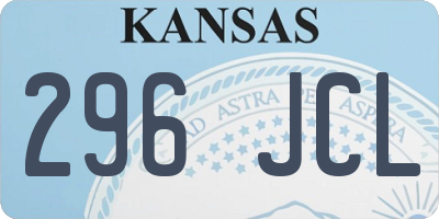 KS license plate 296JCL