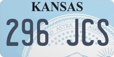 KS license plate 296JCS