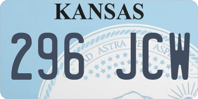 KS license plate 296JCW