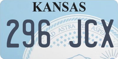 KS license plate 296JCX