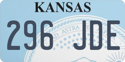 KS license plate 296JDE