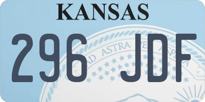 KS license plate 296JDF