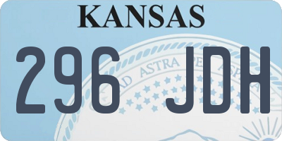 KS license plate 296JDH