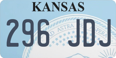 KS license plate 296JDJ