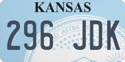 KS license plate 296JDK