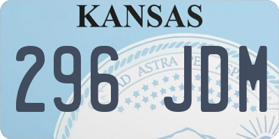 KS license plate 296JDM