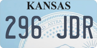 KS license plate 296JDR