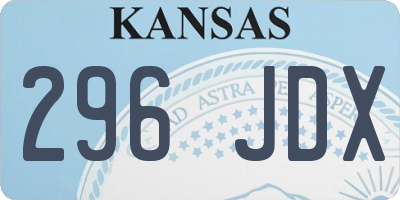 KS license plate 296JDX