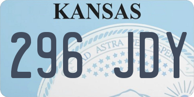 KS license plate 296JDY