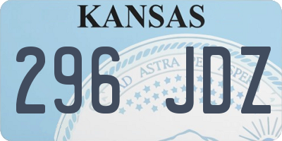 KS license plate 296JDZ