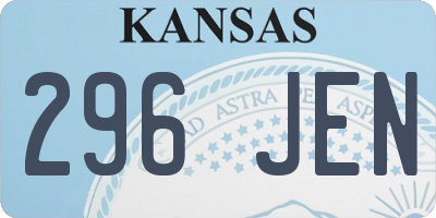 KS license plate 296JEN