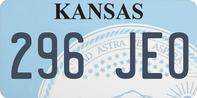 KS license plate 296JEO