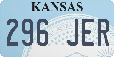 KS license plate 296JER