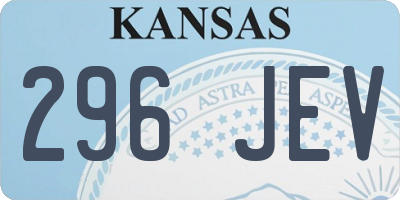 KS license plate 296JEV