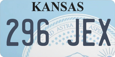 KS license plate 296JEX