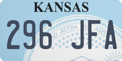 KS license plate 296JFA