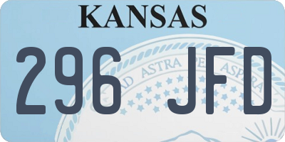 KS license plate 296JFD