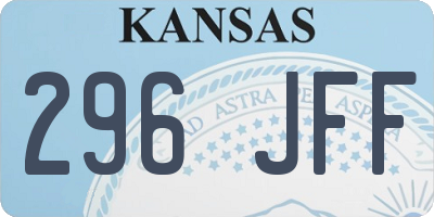 KS license plate 296JFF