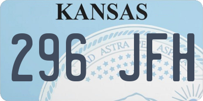 KS license plate 296JFH