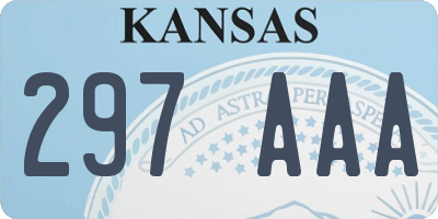 KS license plate 297AAA