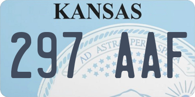 KS license plate 297AAF