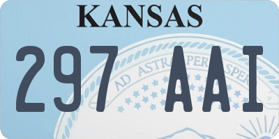 KS license plate 297AAI