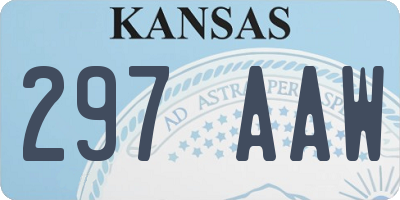 KS license plate 297AAW