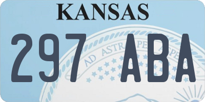 KS license plate 297ABA