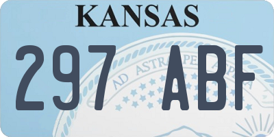 KS license plate 297ABF