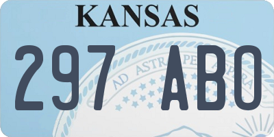 KS license plate 297ABO