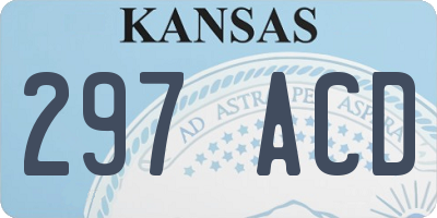 KS license plate 297ACD