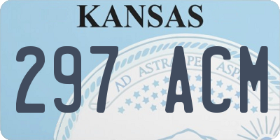 KS license plate 297ACM