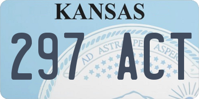 KS license plate 297ACT