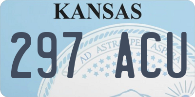 KS license plate 297ACU