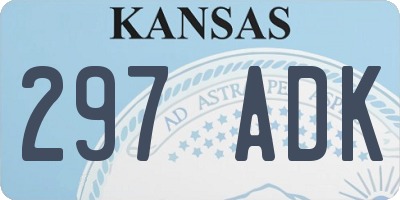 KS license plate 297ADK