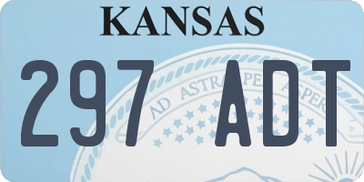 KS license plate 297ADT