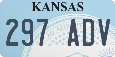 KS license plate 297ADV